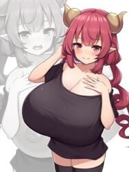 2d absurd_res dragon_girl female fou_zi fouzi_ranch hi_res huge_breasts ilulu_(dragon_maid) light-skinned_female light_skin lips looking_at_viewer miss_kobayashi's_dragon_maid nipples nsfw open_mouth paintcan pale-skinned_female pale_skin pink_eyes pink_hair puffy_areola puffy_nipples sharp_teeth shortstack smile thick_thighs