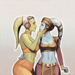 aayla_secura ai_generated alien alien_girl alien_humanoid big_ass big_breasts blue-skinned_female blue_body blue_skin breasts curvaceous curvy curvy_figure digital_media_(artwork) female hair_tentacles hips huge_ass huge_breasts humanoid large_ass large_breasts legs lucasfilm mature mature_female slim_waist star_wars tentacle_hair thick thick_hips thick_legs thick_thighs thighs twi'lek voluptuous waist wide_hips 2girls hera_syndulla star_wars_rebels green_skin green_body green-skinned_female phophopho jedi jedi_master clone_wars yuri