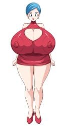 1girls big_breasts bimbo breasts bulma_briefs date dragon_ball dragon_ball_super dragon_ball_z huge_breasts hyper hyper_breasts lipstick massive_breasts solo solo_female thick_thighs toshiso