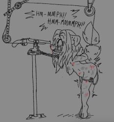 abuse abused anal anal_sex anthro arms_tied arms_tied_behind_back balancing blood bodily_fluids bondage bound bound_to_object bound_to_vibrator breasts bruised canid canine chains circumcised cloth_gag collar contraption death emenata eyewear fatal_affection female fluffy fluffy_tail gag genitals glasses gore grotesque_death gun hair hands_behind_back hi_res imminent_death long_hair machine mammal muffled_screaming non-shaded object_in_ass panicking paws penetration penis predicament_bondage pulley pupils raised_hackles ranged_weapon ribbon_bondage ribbons round_glasses rube_goldberg_machine sawed-off_shotgun scar scared scratched_up scratches sex_toy sex_toy_in_ass sex_toy_insertion shaking shotgun snuff solo string tail tail_tied tears tiptoes torture torture_device trans_(lore) trapped trembling twitching vibrator vibrator_in_ass vice_grip weapon wounded