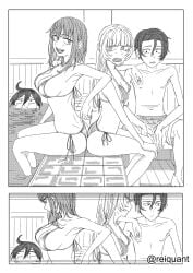 2boys 2d 2girls adult adult_female almost_naked almost_nude armpit armpit_crease armpit_peek armpits ass bare_armpits bare_arms bare_back bare_belly bare_calves bare_chest bare_hands bare_hips bare_knees bare_legs bare_midriff bare_navel bare_shoulders bare_skin bare_thighs belly big_breasts bikini bikini_bottom bikini_only bikini_top blunt_bangs boyfriend boyfriend-girlfriend braid braided_hair braided_pigtails braids breasts busty busty_female busty_girl call_of_the_night cleavage collarbone dagashi_kashi digital digital_art digital_media exposed_armpits exposed_arms exposed_back exposed_belly exposed_calves exposed_chest exposed_hips exposed_legs exposed_midriff exposed_navel exposed_shoulders exposed_skin exposed_thighs female female_focus fingernails fingers greyscale hairless_armpits halterneck hand_on_knee hand_on_leg high_resolution highres inframammary_fold knees large_boobs large_breasts lean_figure long_hair mature mature_female midriff monochrome mostly_nude multiple_females multiple_girls nail_polish nails naked naked_female nanakusa_nazuna nearly_nude nude nude_female nudity open_mouth open_mouth_smile practically_nude reiquant shaved_armpits shidare_hotaru shikada_kokonotsu shoulders side-tie_bikini sitting slender_body small_breasts string_bikini submerged thighs tongue upper_teeth vampire vampire_girl yofukashi_no_uta