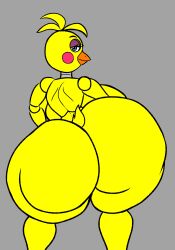 1girls 2022 animatronic ass big_ass big_breasts breasts chicken chicken_girl color color_edit colored edit edited female female_focus female_only five_nights_at_freddy's five_nights_at_freddy's_2 grey_background huge_ass huge_breasts kaxta looking_at_viewer looking_back looking_back_at_viewer looking_pleasured possessed robot robot_girl simple_background solo tagme thick_ass thick_legs toy_chica_(fnaf) video_games
