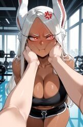 ai_generated big_ass big_breasts big_butt big_thighs boku_no_hero_academia cute_face gym gym_clothes gym_shirt gym_shorts gym_uniform hot huge_ass huge_breasts huge_butt huge_thighs miruko miyuai my_hero_academia rabbit_ears rumi_usagiyama sexy sexy_female thick thick_ass thick_butt thick_legs thick_thighs