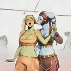 aayla_secura ai_generated alien alien_girl alien_humanoid big_ass big_breasts blue-skinned_female blue_body blue_skin breasts curvaceous curvy curvy_figure digital_media_(artwork) female hair_tentacles hips huge_ass huge_breasts humanoid large_ass large_breasts legs lucasfilm mature mature_female slim_waist star_wars tentacle_hair thick thick_hips thick_legs thick_thighs thighs twi'lek voluptuous waist wide_hips 2girls hera_syndulla star_wars_rebels green_skin green_body green-skinned_female phophopho jedi jedi_master clone_wars yuri