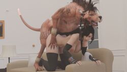 1animal 1dog 1girls all_fours ambiguous_penetration beast beastiality big_breasts breasts breasts_out couch couch_sex curvy curvy_female deevoxross feline feline_on_human female female_penetrated feral feral_on_female feral_on_human feral_penetrating feral_penetrating_human final_fantasy final_fantasy_vii interspecies interspecies_sex nanaki red_eyes red_xiii sapient_feral tifa_lockhart zoophilia