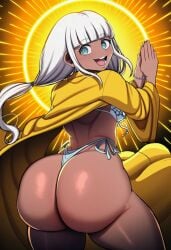 1girls ai ai_generated ass_focus back_view behind_view big_ass big_butt bubble_ass bubble_butt danganronpa danganronpa_v3 female looking_at_viewer novelai solo thick_thighs yonaga_angie