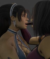 2girls 3d 3d_(artwork) 3d_animation animated french_kiss incest kissing kitana kitana_(mk9) lesbian_kiss mileena mileena_(mk9) monster_girl mortal_kombat mortal_kombat_(2011) self_upload tongue tongue_in_mouth tongue_kiss yuri yuri_incest