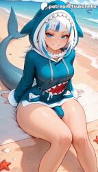 1futa 2026 ai_assisted ai_generated animal_hood anime artist_name beach blue_eyes blue_hair blue_hoodie blue_nails explicit fish_tail futanari gawr_gura hi_res high_quality high_resolution highres hololive hood hoodie looking_at_viewer multicolored_hair nail_polish patreon patreon_username penis polearm sand shark shark_girl shark_hood shark_tail sharp_teeth sitting smile solo stable_diffusion starfish streaked_hair tail teeth tsukoneko virtual_youtuber vtuber water watermark