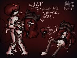 amputated_arm artist_signature broken_rape_victim crying cum_in_pussy cum_inside disassembly_drone english_text forced forced_impregnation male_only missing_arm murder_drones mutilation nulogonepostal oc rape red_hair salami(nulogonepostal) self_upload worker_drone