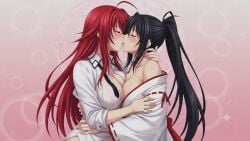 2girls after_kiss ai_generated akeno_himejima animated big_breasts blush breasts_press breasts_pressed_against_another breasts_pressed_against_partner breasts_to_breasts closed_eyes curvy_female female_only french_kiss girlfriends girls_kissing girls_love grabbing_another's_waist grabbing_waist high_school_dxd kimono kissing large_breasts large_breasts_lesbian large_breasts_lesbians lesbian_couple lesbian_kiss lesbian_lovers lesbians_kissing looking_at_each_other rias_gremory rias_x_akeno saliva saliva_string school_uniform smile sound symmetrical_docking tagme video voluptuous_female wife_and_wife yuri yuri_couple