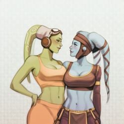 aayla_secura ai_generated alien alien_girl alien_humanoid big_ass big_breasts blue-skinned_female blue_body blue_skin breasts curvaceous curvy curvy_figure digital_media_(artwork) female hair_tentacles hips huge_ass huge_breasts humanoid large_ass large_breasts legs lucasfilm mature mature_female slim_waist star_wars tentacle_hair thick thick_hips thick_legs thick_thighs thighs twi'lek voluptuous waist wide_hips 2girls hera_syndulla star_wars_rebels green_skin green_body green-skinned_female phophopho jedi jedi_master clone_wars
