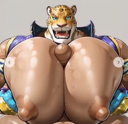 ai_generated bara civitai king_(tekken) male male_only male_paizuri paizuri pecjob tekken