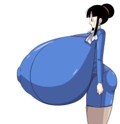 big_ass big_breasts chichi dragon_ball dragon_ball_super dragon_ball_z gigantic_breasts huge_ass huge_breasts hyper hyper_breasts massive_breasts office_clothing office_lady toshiso