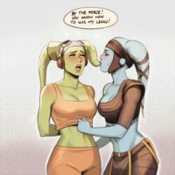 aayla_secura ai_generated alien alien_girl alien_humanoid big_ass big_breasts blue-skinned_female blue_body blue_skin breasts curvaceous curvy curvy_figure digital_media_(artwork) female hair_tentacles hips huge_ass huge_breasts humanoid large_ass large_breasts legs lucasfilm mature mature_female slim_waist star_wars tentacle_hair thick thick_hips thick_legs thick_thighs thighs twi'lek voluptuous waist wide_hips 2girls hera_syndulla star_wars_rebels green_skin green_body green-skinned_female phophopho jedi jedi_master clone_wars yuri