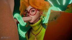 1boy 1girls 2025 3d big_penis blowjob deadlock fellatio female ghost glass green_clothing green_tentacles handjob handjob_while_sucking hi_res kiiki3d male male/female necklace no_sound orange_hair paige_(deadlock) penis reading reading_book red_glasses short_hair tagme tentacle turtleneck turtleneck_sweater unseen_male_face video