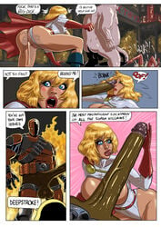 2boys 2girls anal_lips big_penis bimbo brown_skin busty cock_worship cumdrip dangling_testicles dark-skinned_male dark_skin dc dc_comics deathstroke english_text excessive_cum fat_man female fenris_comix hambone high_heels hourglass_figure interracial light-skinned_female light_skin long_penis male monster multiple_boys multiple_girls obese obese_male overflow overweight overweight_male parody passed_out penis penis_awe pig platform_heels plump_labia power_girl stiletto_heels superman_(series) swollen_anus text veiny_penis very_high_heels wide_hips wonder_cunt wonder_woman wonder_woman_(series)