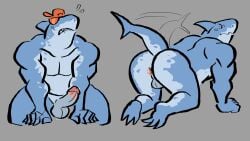 16:9 1boy 2024 3_toes 5_fingers angry angry_expression anthro anthro_male anus ass ass_focus asshole backwards_baseball_cap balls baseball_cap beady_eyes black_eyes blue_feet blue_penis blue_skin butt_focus claws embarrassed erect_penis feet feet_focus fist fists_clenched fortnite fortnite:_battle_royale frown frowning frowning_at_viewer glasses glasses_on_head hi_res kneeling kneeling_on_ground kneeling_position male male_focus male_only mejeeeehhh muscular muscular_anthro muscular_male muscular_thighs naked naked_male red_asshole red_baseball_cap red_butthole red_glasses red_penis_tip red_sunglasses round_nose round_snout safety_first_steve shark shark_fin shark_humanoid sharp_claws sharp_teeth shiny_eyes solo_male sunglasses sunglasses_on_head sweat sweatdrop sweating tail teeth teeth_bared teeth_clenched teeth_showing testicles thick_tail thick_thighs thighs wagging_tail white_abdomen white_ass white_belly white_butt white_chest white_skin