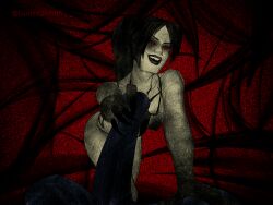 breasts breasts_out commission crawling glowing_eyes guessuhhhh hand_on_hip hand_on_penis holding_penis looking_at_penis looking_pleasured marvel original_character original_characters sharp_claws sharp_fingernails smile smiley_face symbiote venom venom_(marvel)