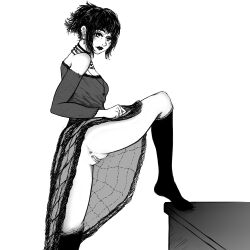 goth mikasa from attack on school castes