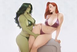 ai_generated big_ass big_breasts big_thighs breasts curvaceous curvy curvy_figure digital_media_(artwork) disney female hips huge_ass huge_breasts huge_thighs jessica_rabbit large_ass large_breasts large_thighs legs light-skinned_female light_skin mature mature_female phophopho red_hair slim_waist thick thick_ass thick_hips thick_legs thick_thighs thighs touchstone voluptuous waist who_framed_roger_rabbit wide_hips giantess green-skinned_female green_body green_hair green_skin hourglass_figure hulk_(series) jennifer_walters large_female macro macro_female marvel marvel_comics mini_giantess she-hulk tall tall_female wide_thighs crossover 2girls