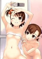 2girls ami_futami idolmaster mami_futami multiple_girls small_breasts tagme