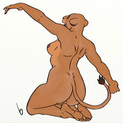 anthro anthrofied ass back_view breasts disney female female_only lion lioness nipples nude sarabi solo tagme the_lion_king thirteeenth