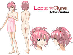 ass blue_eyes gundam gundam_seed gundam_seed_destiny lacus_clyne pink_hair towel