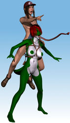 3d anthro breasts brown_hair clothes color female female_only footwear green_nipples green_skin hair hat human interspecies long_tongue mario mario_(series) multiple_girls navel nintendo nipples nude open_mouth pointing pussy red_hair rule_63 shoes spike4072 standing straight_hair tail tan_skin tongue tongue_out vulva white_skin yoshi