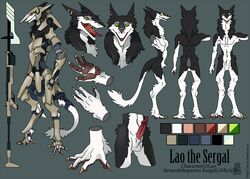 1boy anthro armor furry green_eyes gun lance lao male male_only mick39 model_sheet northern penis polearm ranged_weapon scar sergal solo spear weapon