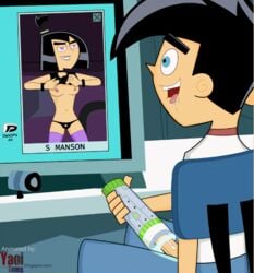 1boy 1girls animated danny_fenton danny_phantom darkdp female human male sam_manson straight_hair