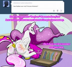 alicorn anal anal_sex anus da_goddamn_batguy dildo english_text equine female friendship_is_magic hair horn horse long_hair my_little_pony naga penetration pink_hair pony princess_celestia_(mlp) pussy reptile scalie sex sex_toy snake text wings yuri