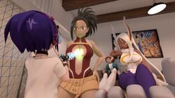 3d 3d_(artwork) 5girls ass ass_expansion breast_expansion breasts clothing comic dark-skinned_female dark_skin expansion female female_only giantess group hero_outfit_(mha) huge_breasts kyoka_jiro large_ass light-skinned_male light_skin male mina_ashido miruko momo_yaoyorozu multiple_girls my_hero_academia ochako_uraraka pale-skinned_male pale_skin pink_hair pink_skin rumi_usagiyama shounen_jump sliceofsize thick_thighs wide_hips