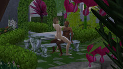 cowgirl_position dark-skinned_male devious_desires deviousdesires father-in-law_and_daughter-in-law female interracial male nature old_man outdoors sex straight the_sims the_sims_4 vaginal_penetration yard younger_female