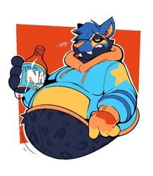 1boy 2021 belly big_belly bloat bloated_belly burping empty_bottle fatfur fatfurs february furry kwess male navel soda_bottle soda_inflation urp