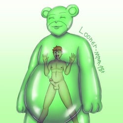 absorption absorption_vore ahe_gao bear ejaculation gelatin green_body gummy gummy_bear hires hypnosis imprisoned jelly loonerma male_only mind_control orgasm slime soft_vore trapped vore