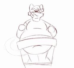 1boy 2021 animated big_belly furry glasses male male_only mp4 no_sound overweight overweight_male sketch solo solo_male video wobbling_belly working_out