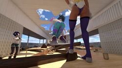 3d 3d_(artwork) 5girls ass_expansion breast_expansion breasts clothing comic dark-skinned_female female female_only giantess group hero_outfit_(mha) huge_ass huge_breasts kyoka_jiro large_ass mina_ashido miruko momo_yaoyorozu multiple_girls my_hero_academia ochako_uraraka pale-skinned_male pale_skin pink_hair pink_skin rumi_usagiyama shounen_jump sliceofsize thick_ass thick_thighs thighhighs wide_hips