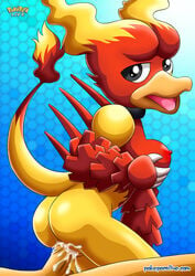 anthro ass black_eyes cum cum_in_pussy cum_inside faceless_male looking_back magmar pokémon_(species) pokemon pokemon_rgby pokepornlive sex tail