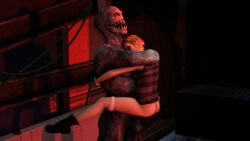 1boy 1girls 3d 3d_(artwork) blonde_hair bottomless cheryl_mason clothed female_human femsub heather_mason holding_on hugging human larger_male long_teeth maledom monster panties panties_around_leg panties_removed regenerator resident_evil resident_evil_4 sex sharp_teeth silent_hill silent_hill_3 smaller_female source_filmmaker spaceboy21 stand_and_carry_position straight teeth upright_straddle white_panties