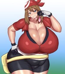 1girls 2020s 2d 2d_(artwork) absurd_res absurdres alternate_body_type alternate_breast_size ass big_ass big_breasts big_butt bike_shorts blue_eyes boobs breasts brown_hair busty cleavage condom curvaceous curvy curvy_body curvy_female curvy_figure female female_focus female_only filled_condom gigantic_breasts hi_res hips huge_ass huge_breasts huge_butt huge_thighs large_ass large_breasts large_butt looking_at_viewer may_(pokemon) musclegut over_1080p over_480p pokemon ponkotsuu seductive seductive_eyes seductive_look seductive_smile smile solo solo_female solo_focus thick thick_ass thick_thighs thighs tight_clothing venus_body voluptuous wide_hips