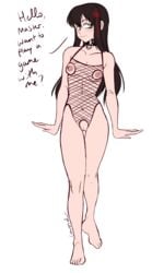 badlavender breasts femsub fishnets hifumi_togo nipple_piercing nipples persona persona_5 pussy slave