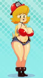 cleavage huge_breasts looking_away mama_parappa parappa_the_rapper somescrub thick_thighs um_jammer_lammy