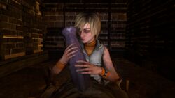 3d 3d_(artwork) blonde_hair brown_eyes cheryl_mason dbd dead_by_daylight female handjob heather_mason human kazan_yamaoka male manual monster oral outerwear pale_skin silent_hill silent_hill_3 smirk spaceboy21 the_oni_(dbd) tongue_out wristwear