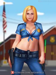 1girls baton big_breasts breasts busty cleavage clothing curvy_female eyebrows eyelashes eyes female female_focus gina_jabowski gun gun_holster hair hips hourglass_figure huge_breasts human large_breasts legs light-skinned_female light_skin lips midarteli nightstick paradise_pd police policewoman thick thick_legs thick_thighs thighs top_heavy upper_body voluptuous waist wide_hips