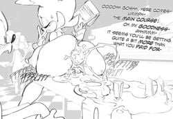 anthro anus ass big_breasts blush bodily_fluids breasts catsstuff closed_eyes crowning diarrhea duo fan_character feces female furniture genitals glass group huge_breasts huge_nipples lass mole_(marking) nipples onomatopoeia plate public pussy restaurant scat scat sega shadow_the_hedgehog sonic_(series) sonic_the_hedgehog sophie_(argento) sound_effects surprise surprised_expression sweat table text waiter