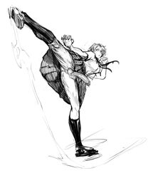 1futa balls big_penis blazered00 breasts clothed clothing erection full_body futa_only futanari kicking monochrome mostly_clothed penis school_uniform sketch skirt solo standing swinging_penis upskirt