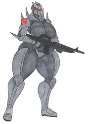 1girls assault_rifle big_breasts firearm fortnite fortnite:_battle_royale gun oblivion_(fortnite) r0acha_(artist) ranged_weapon tagme thick_thighs tight_clothing