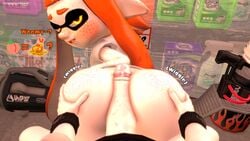 1boy 1girls 3d 3d_(artwork) ass buttjob english_text freckles huge_ass inkling inkling_girl kaori_(splatoon) leviantan581re nintendo orange_eyes orange_hair orange_inkling_girl penis pointy_ears splatoon tentacle tentacle_hair text