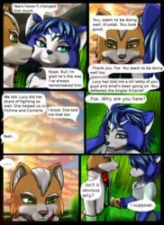 2013 anthro canid canine canon_couple comic dialogue duo english_text female fox fox_mccloud hi_res krystal male male/female mammal moltsi nintendo star_fox text video_games