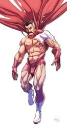 1boy abs blood bulge invincible love_sushi male male_focus male_only male_solo moustache muscles muscular muscular_male omni-man ripped_clothing solo solo_male